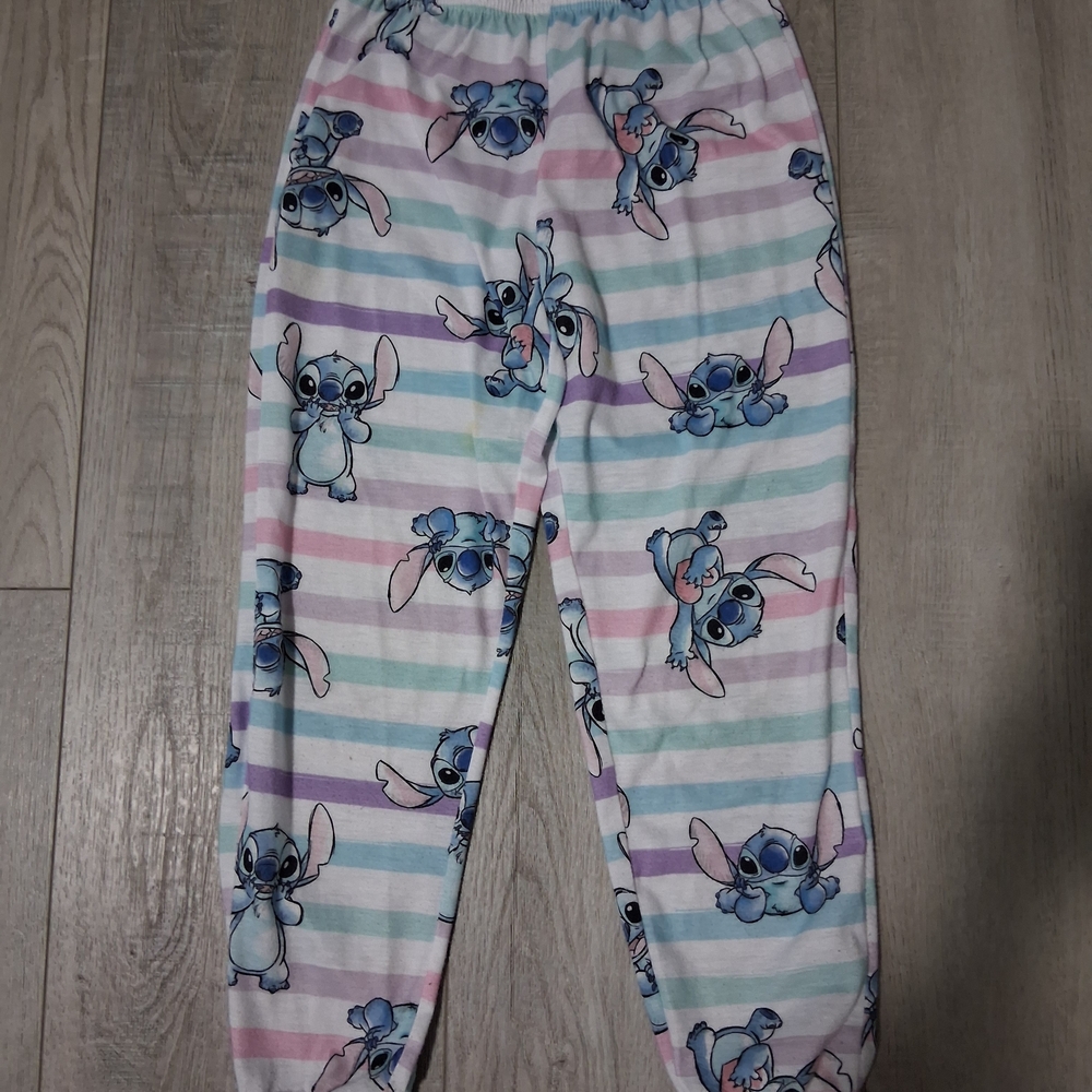Disney Kids Pajama Bottoms - Blue and Pink Stitch Pattern